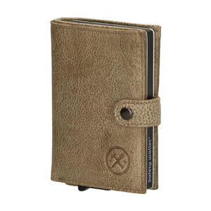 20572 031 Hide and Stitches safety wallet homok